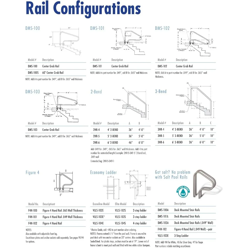S.R.Smith ART-1003 Artisan Series Pool Ladder, 3-Step