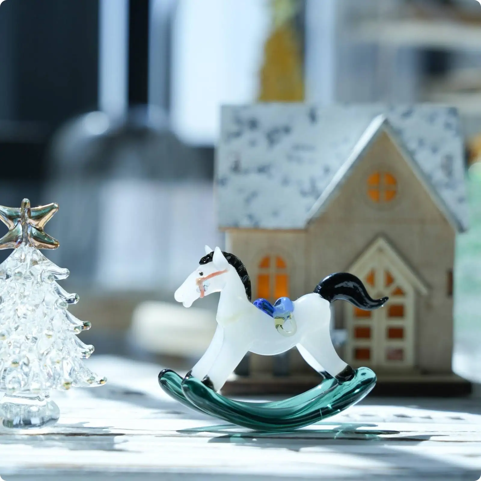 Rocking Horse Figurine Decorative Gift Sculpture Unique Charm for Desk, Entryway