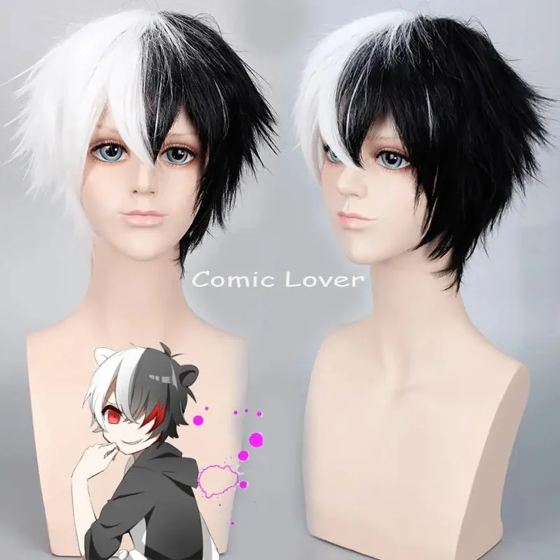 Disfraces de cosplay de Anime Danganronpa Monokuma, peluca de oso blanco y negro, trajes de uniforme de tela para fiesta de Halloween para mujeres y hombres uy5428