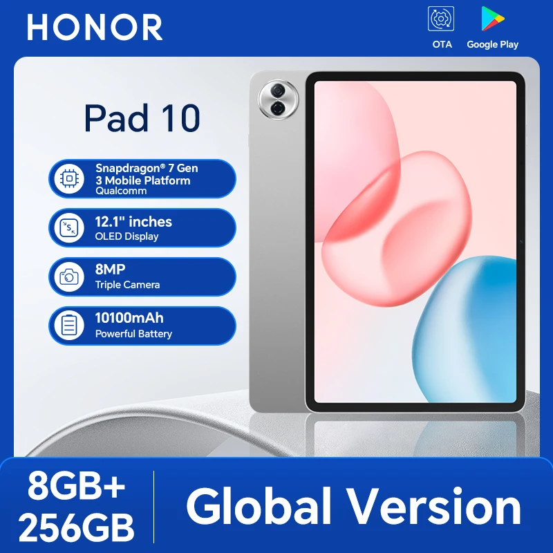 

Новая глобальная версия HONOR Pad 10, WIFI 12,1 дюйма, 2,5 К, комфортный дисплей HONOR Eye Snapdragon7 Gen 3, 10100 мАч, высокоэнергетический плотный аккумулятор