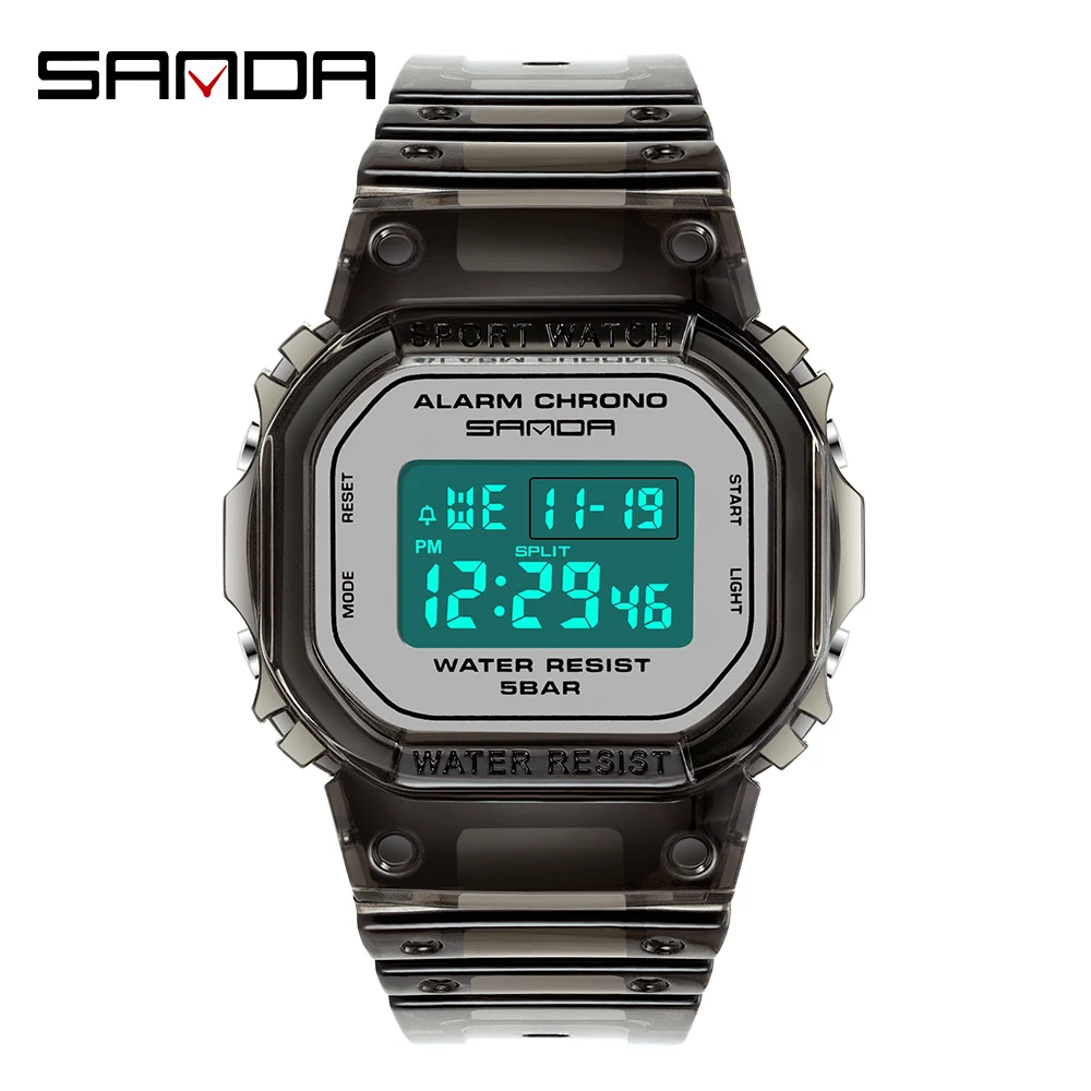 Sanda – montre numérique de Sport pour hommes, horloge électronique, étanche, avec réveil, calendrier, Style G, 2022