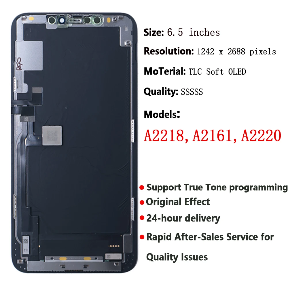 OEM Quality Soft OLED For IPhone 11pro MAX Screen Replacement Display Touch Digitizer Assembly LCD Repair Kit  True Tone