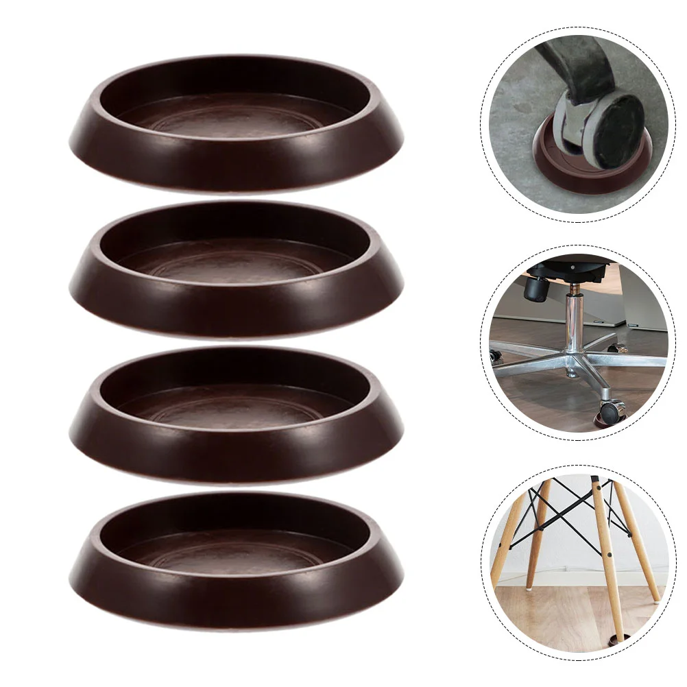 4 Pcs Hardwood Floor Leg Covers Carpet Fixed Casters Rug Household Furniture Coasters Non-slip Bed Stoppers