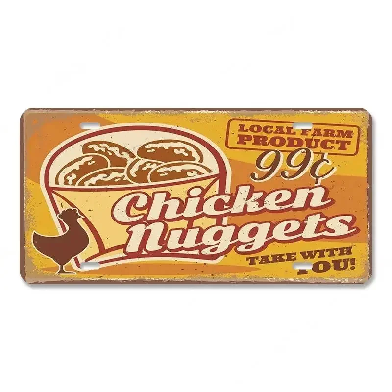 Vintage köstliche Lebensmittel Platte Metall Aluminium Donuts Metall Poster Home Cafe Restaurant Zauberstab Dekoration