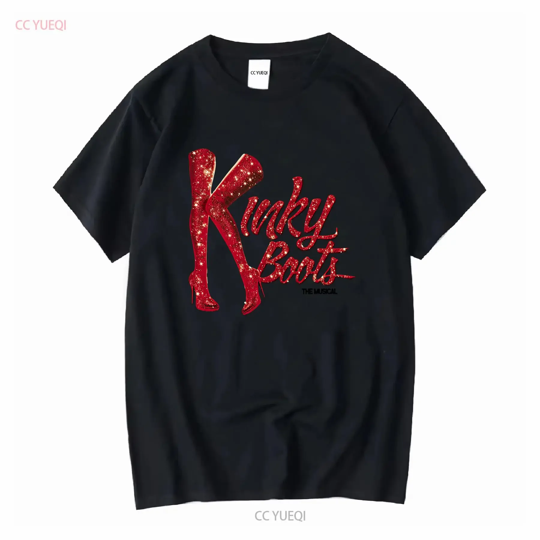 Camiseta Kinky Boots The Musical Negra Talla XL Broadway Drag Queen Anvil Tag, manga larga o corta, vintage, lavada, casual, ligeramente desgastada