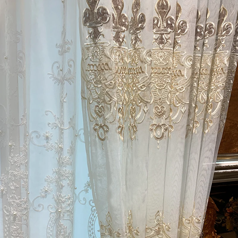 

Custom Size Bath Window Nordic French Romantic Light Luxury American Fashion White Tulle Curtains for Living Dining Room Bedroom