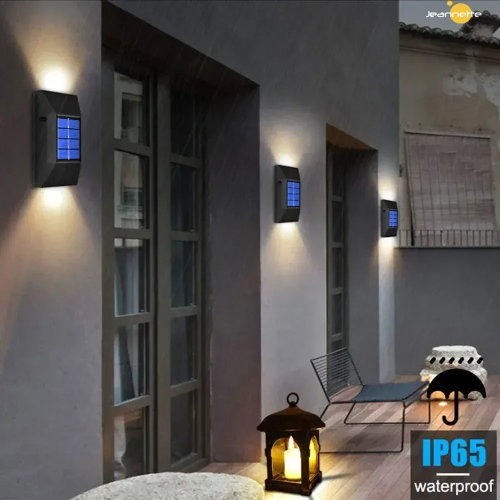 Outdoor Solar LED Light Solar Porch Light Fence Light Wall Solar Lamp for Garden Wall Stair Step Backyard Railing