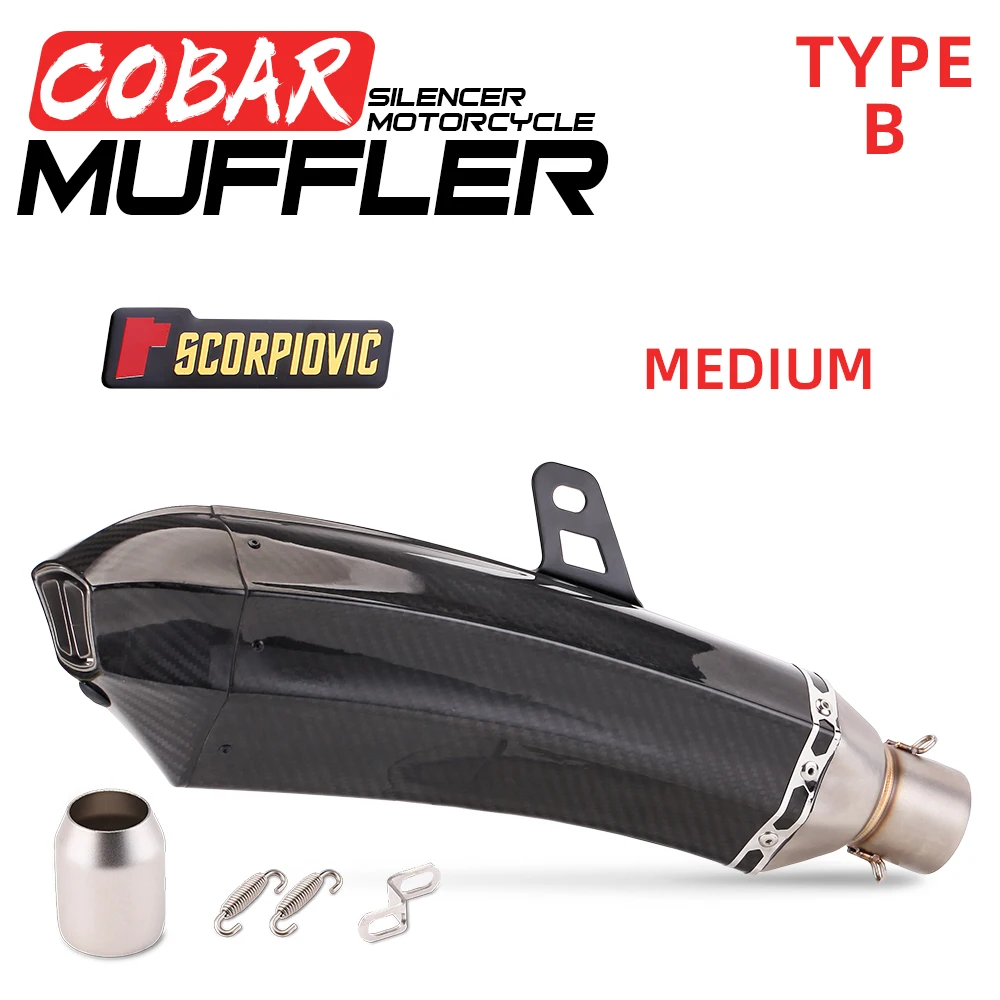 

51mm Motorcycle Exhaust Carbom Muffler Motocross Escape For R1 R3 R6 CBR1000RR MT07 MT09 Z1000 H2 Z400 CBR650