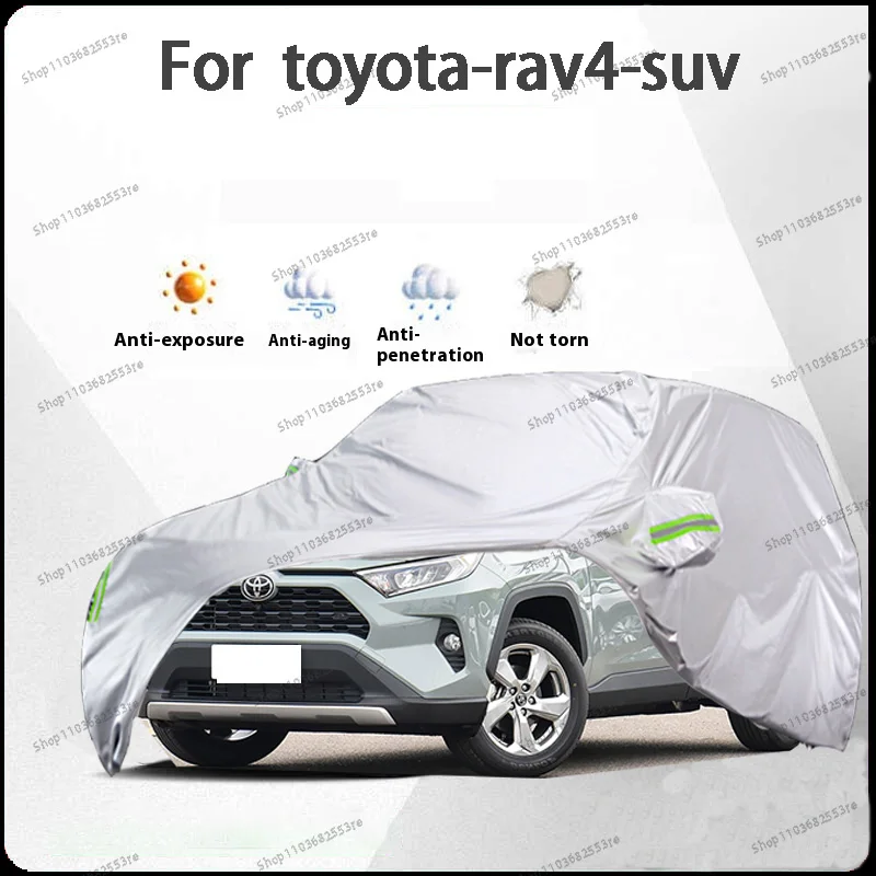

Для Toyota RAV4 Fit автомобильный чехол водонепроницаемый пылезащитный солнцезащитный козырек (УФ) снежный серебристый полный чехол с защитой от весь день