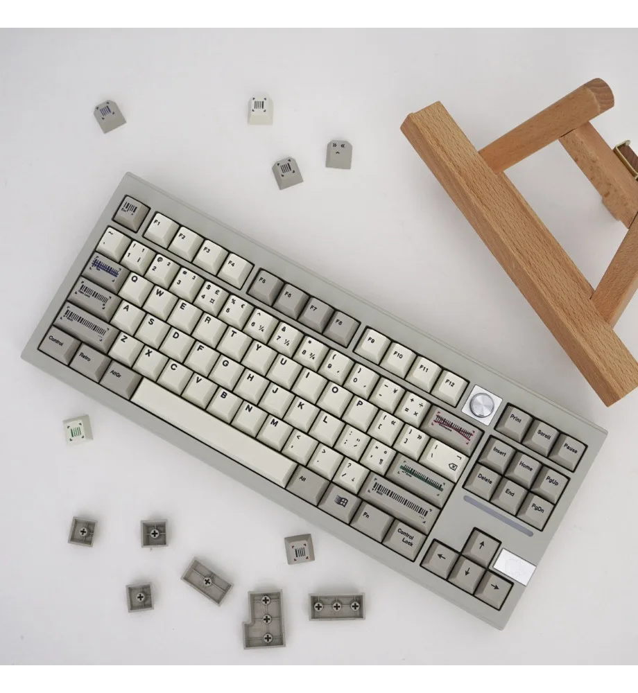 Keycap Personalized Keycap 142 Keys PBT Sublimation Cherry Original Greek/Stripe/Black Large Character Mechanical Keyboard