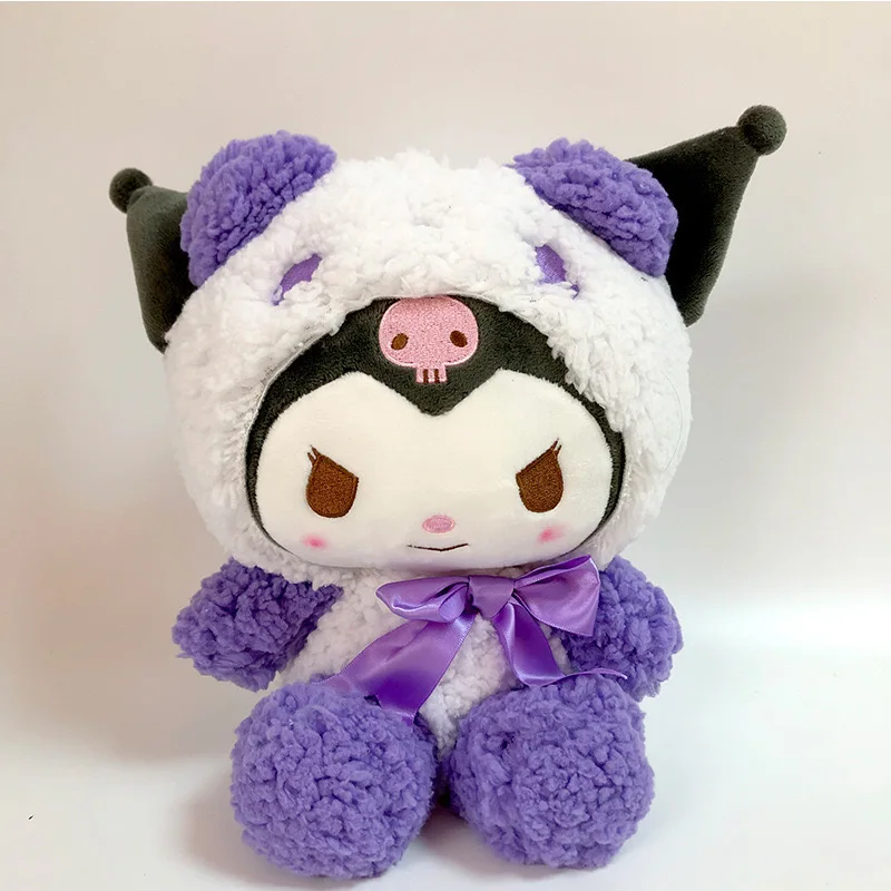 =2026 New Kawaii 25cm Sanrio Plush Toy Jade Dog Kuromi Dressing Doll Doll Plush Toy Stuffed Animal Patung Dolls Birthday Gift image 3