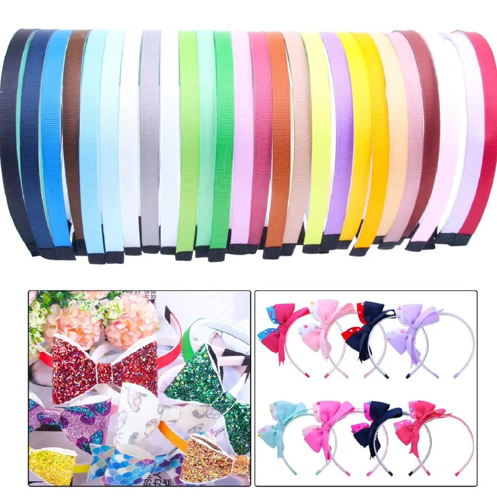 10pcs diademas de cinta para las mujeres de colores DIY Craft Kids Hairband Cubierto Hair Hoop Multicolor Girl Headwear Accesorios