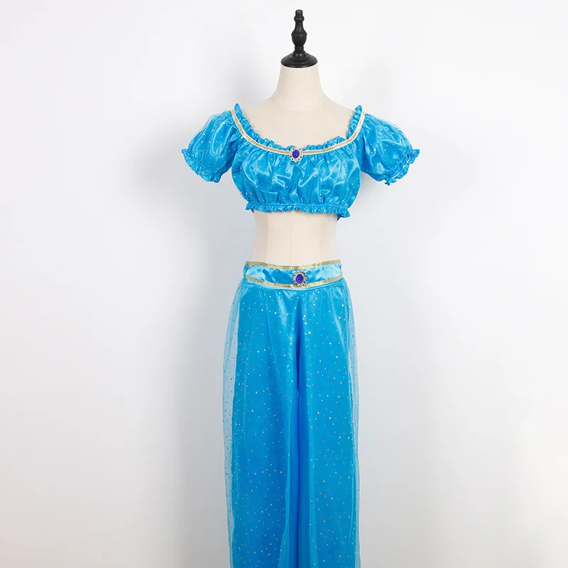 

Новый индийский костюм для танца живота, костюм для выступлений, костюм принцессы Жасмин, взрослый косплей-костюм в стиле аниме