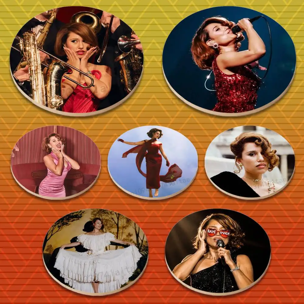 This Music R-Raye May Contain Hope Round Wooden Coasters Heat-Resistant Anti-slip for Drinks Tea,Coffee Home Decor Gift