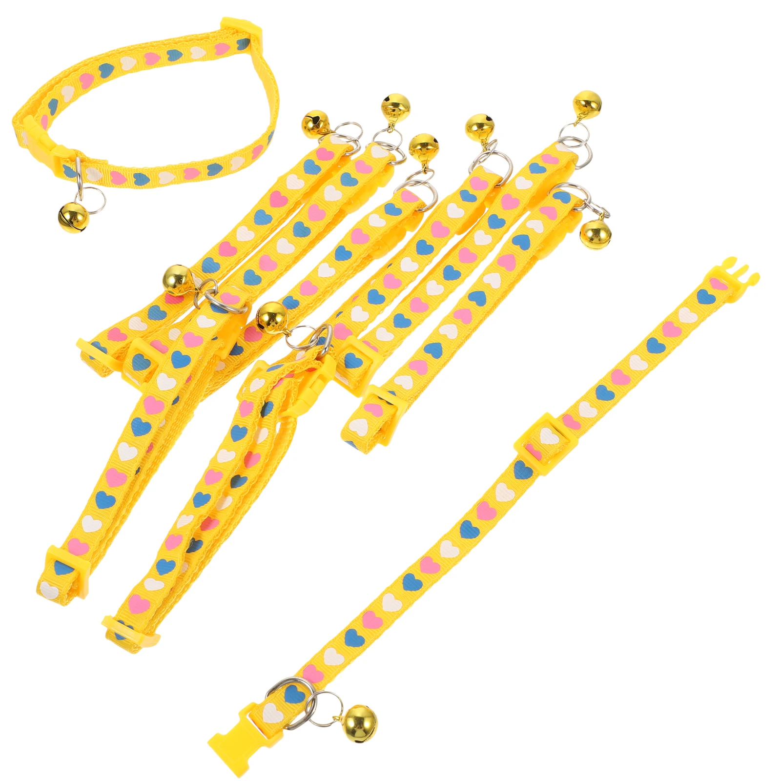 

10pcs Heart Printing Pet Dog Collar Adjustable Decorative Puppy Kitten Neck Accessory Holiday Wear-Resistant Reusable Outdoor