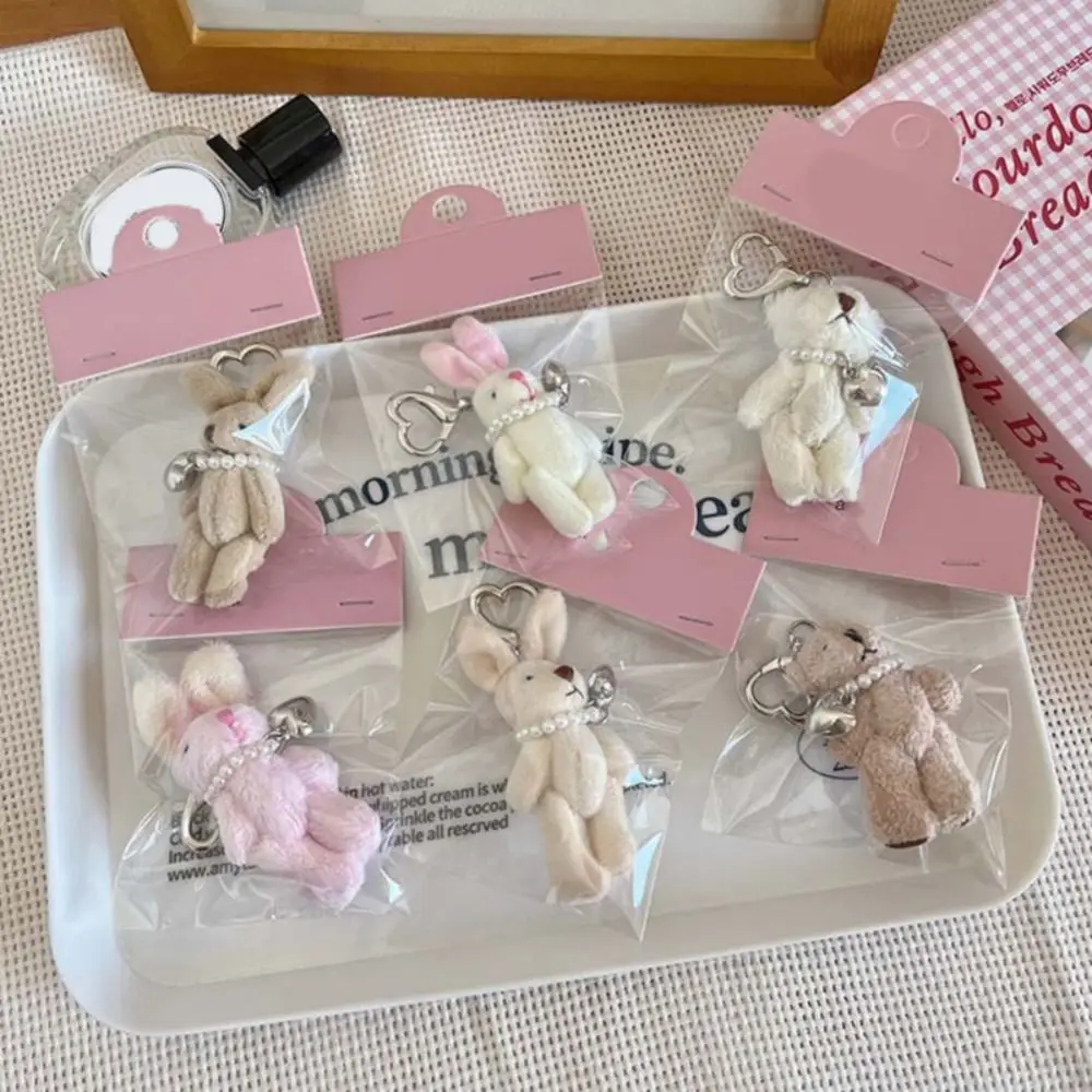 

New Cute Rabbit Keychain Cartoon Creative Bear Pendant Hanging Decoration Gifts Car Key Ring