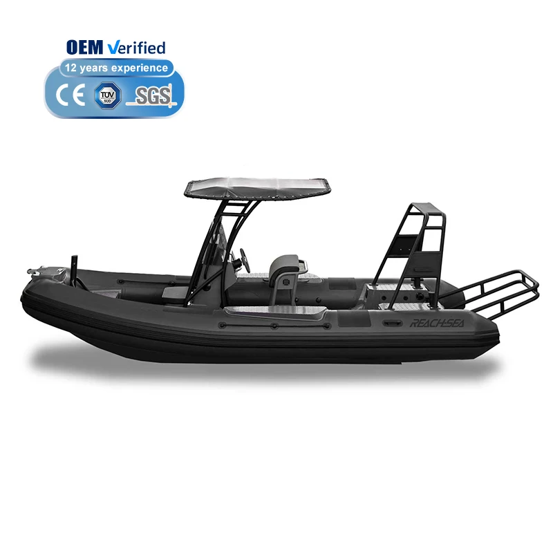6m-7m Aluminum RIB 21ft 22ft Center Console Hypalon Inflatable Boat 12 Person Rigid Hull Luxury Patrol