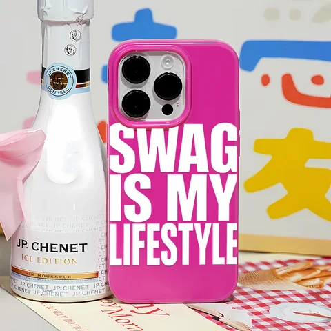 Чехол для телефона с простым текстовым дизайном «Swag is My Lifestyle» для iPhone 17 AIR 16 15 14 13 12 11 PRO MAX X XR XS 7 8 PLUS