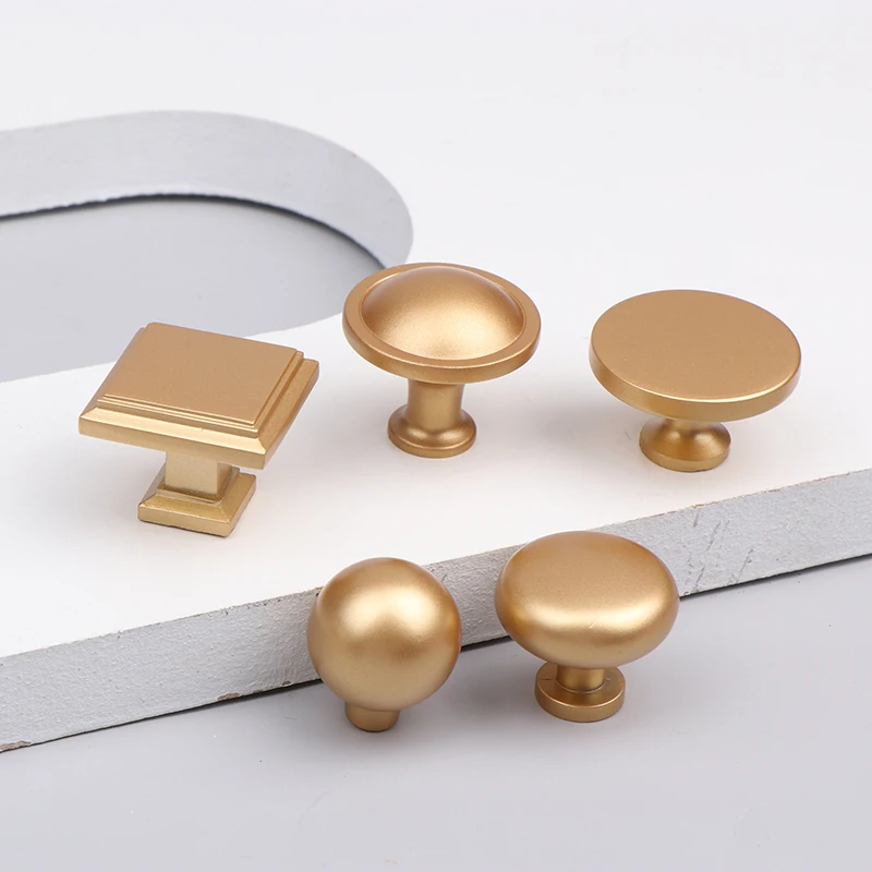 1pc Metal Furniture Handles For Cabinet And Drawer Golden Round Nordic Luxury Wardrobe Dresser Pull Door Knobs