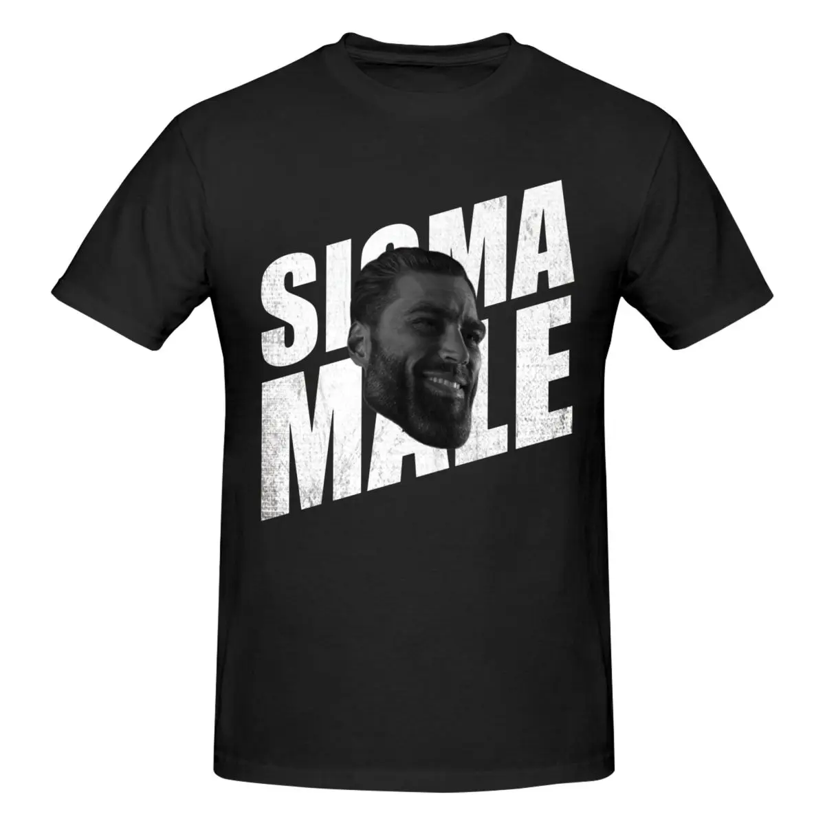 Men Sigma Male Gigachad Vintage T Shirt Streetwear O-neck Cotton Shirt Men