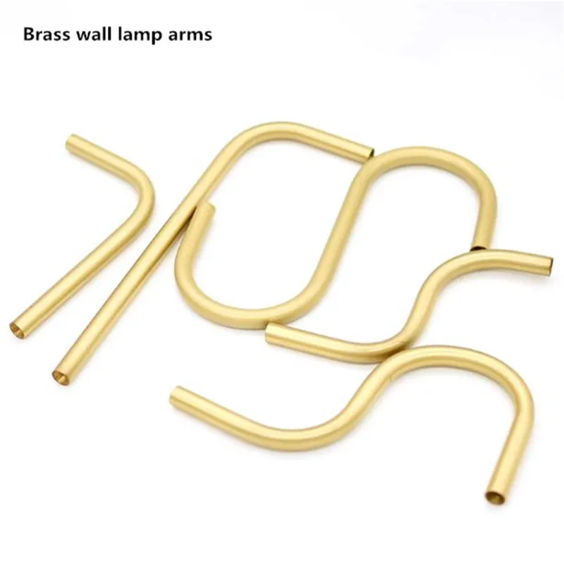 

100% Copper Material Wall Lamp Arm Brass Threaded Tube External Tooth Bend Lighting Accessories M10 Internal Teeth Angle Branch
