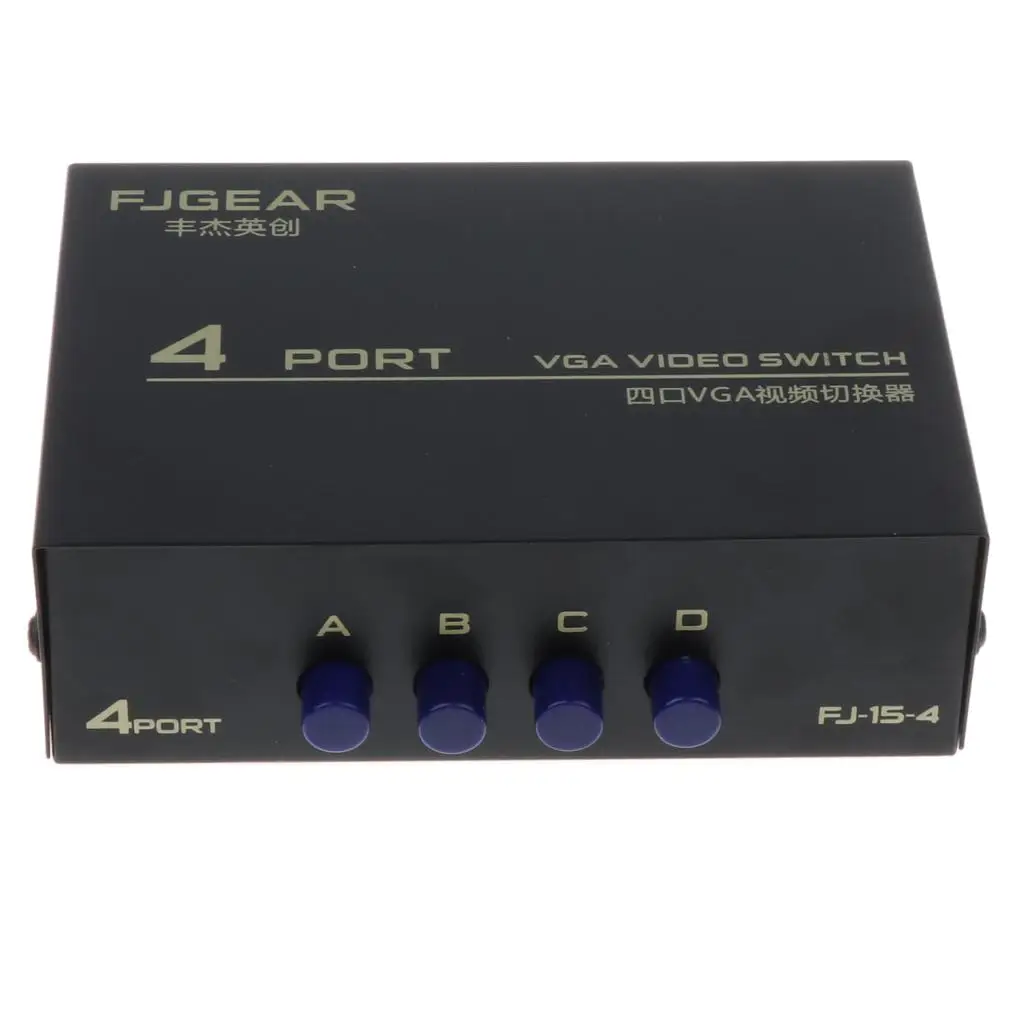 -Out VGA Sharing/Switching Adapter for Multiple VGA Input Devices Display Monitor, Small Sized Compact Designed Switcher