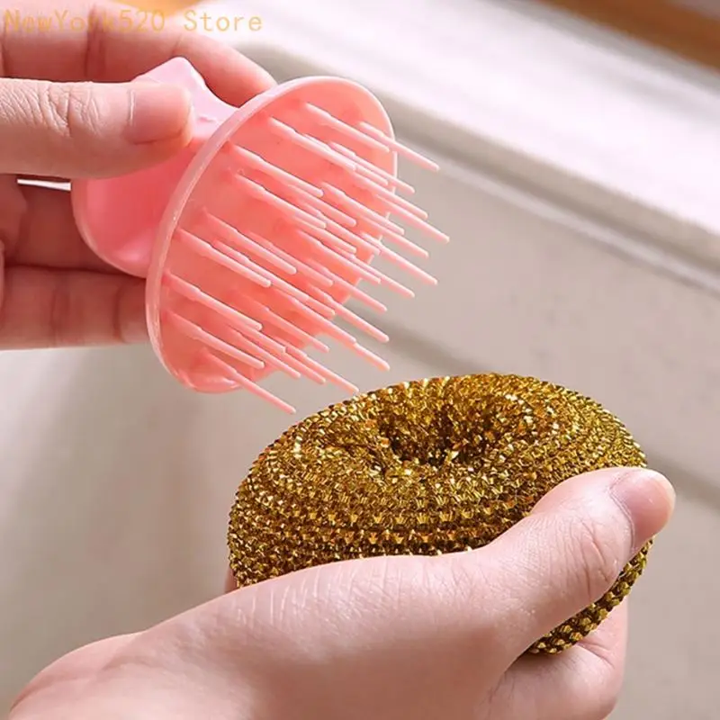 Ergonomic Kitchen Scrubber With Detachable Handle Effective On Greasy Pans Pots N84C