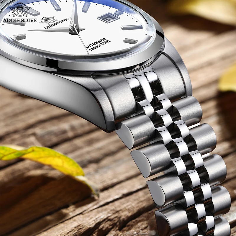 Adpeso jam tangan pasangan mewah NH35, arloji Stainless Steel 39mm otomatis mekanis tahan air