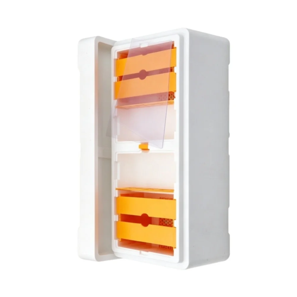 Queen Bee Development Box - Insulated Foam Pollination Housing with Segmented Plastic Layout for Monitoring and Managing