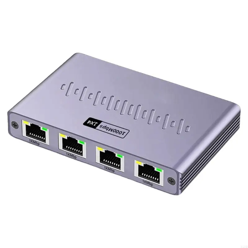 

N1HD 4 порт 1000 м Ethernet Splitter Gigabit Speed ​​Network Adapter Adapter Aduminum корпус