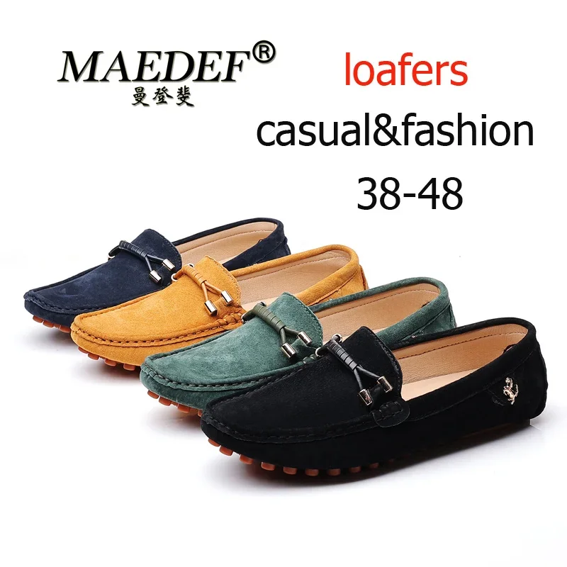 MAEDEF Men\'s Casual Driving Shoes Comfortable Breathable Leather Shoes Men Fashion Loafers High Quality Moccasins Male Flats