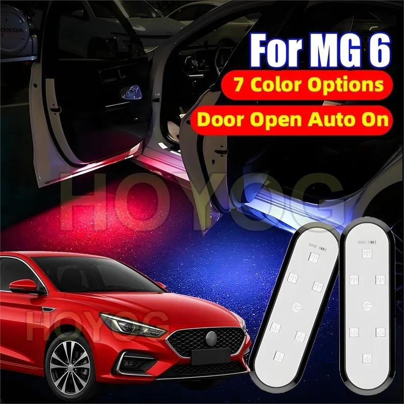 Fit for MG 6 2016-2026 USB Rechargeable Wireless LED Car Door Light with a Magnetic Sensor for Door-Opening Warning