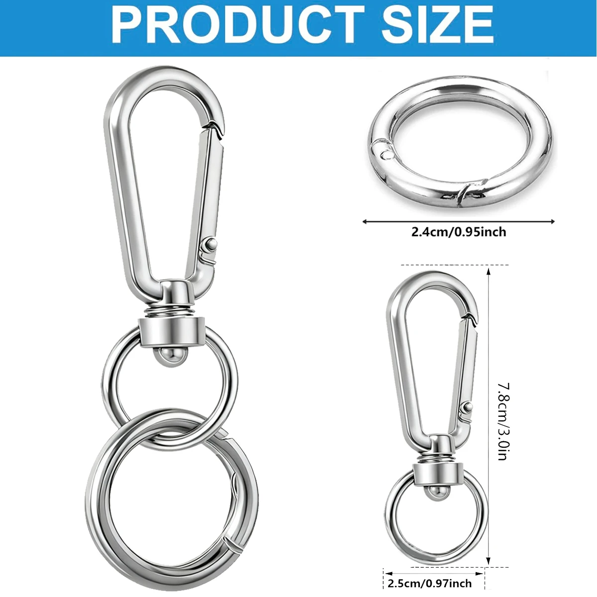 5/15/30 SET Opening Swivel Clasp Clips Key Chain Clip Keychain Clasps Swivel Clasp for Handbag DIY Bags Key Rings Craft Making