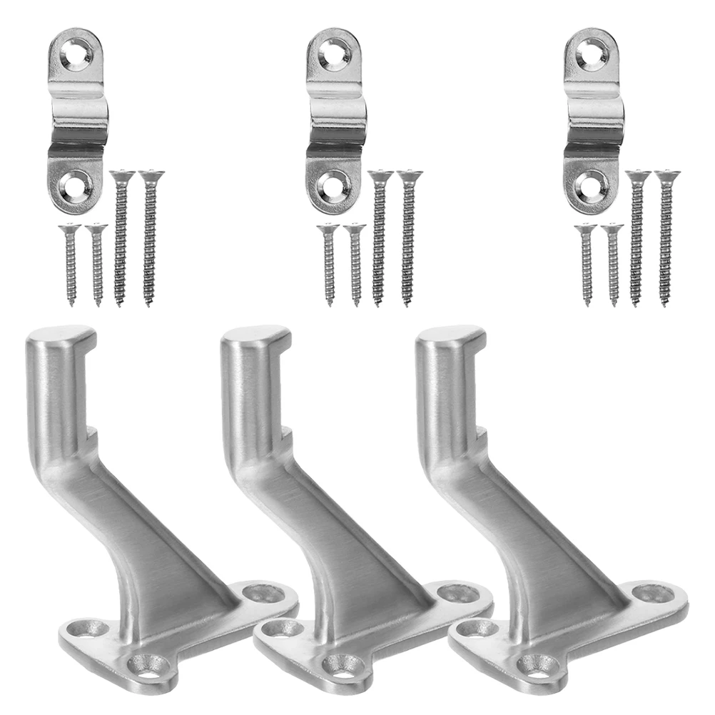

3Sets Stair Handrail Brackets Stainless Steel DIY Adjustable for Indoor Stair Railings Railing Bracket Kit Handrail Holder
