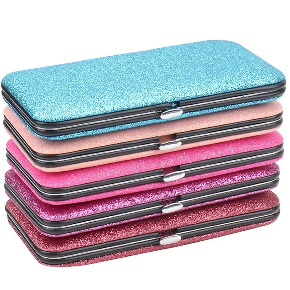 Shiny Eyelash Extension Tweezers Box PVC Protective Eyelash Extension Tweezers Organizer 10 Colors Professional