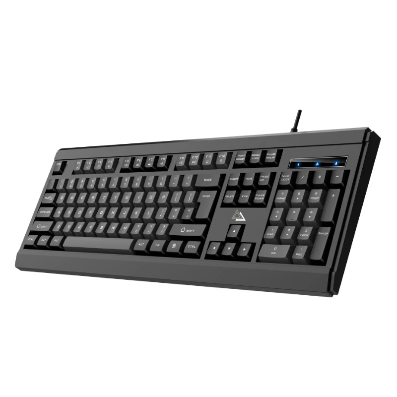 Teclado USB com Fio APAYADO KM27, Teclado de Membrana de Tamanho Completo com 104 Teclas, Cabo de 1,45m, Design Amplo, Teclas com Cores Correspondente