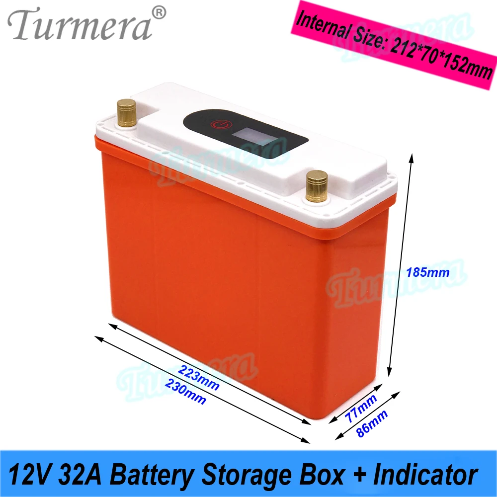 Turmera 12V 30Ah do 80Ah Pojemnik na baterie z wyświetlaczem do akumulatorów 18650 21700 32700 Lifepo4 Zastosowanie nieprzerwanego zasilania