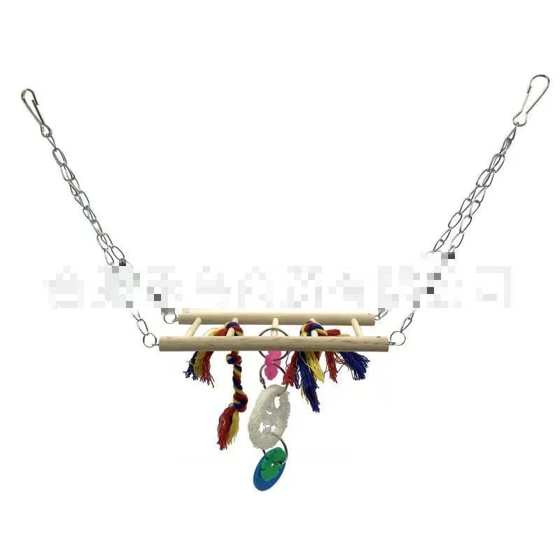 A 7pcs Parrot Toy Primary Color Set Suspension Bridge Rattan Ball String Towel Gourd Piece String Toy Combination Bird Toy