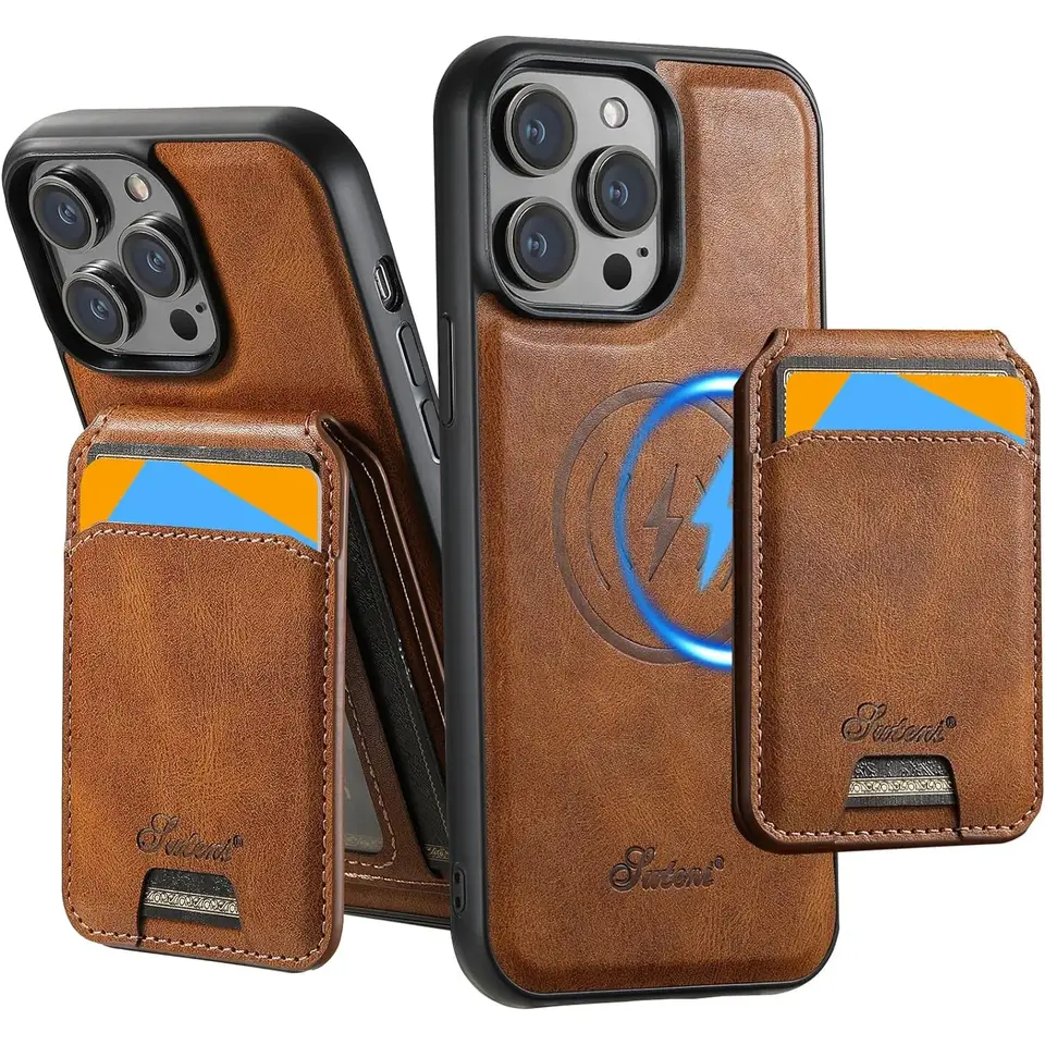 2-in-1 Detachable Magnetic Card Case with Stand for iPhone 15 & 16 Pro Max