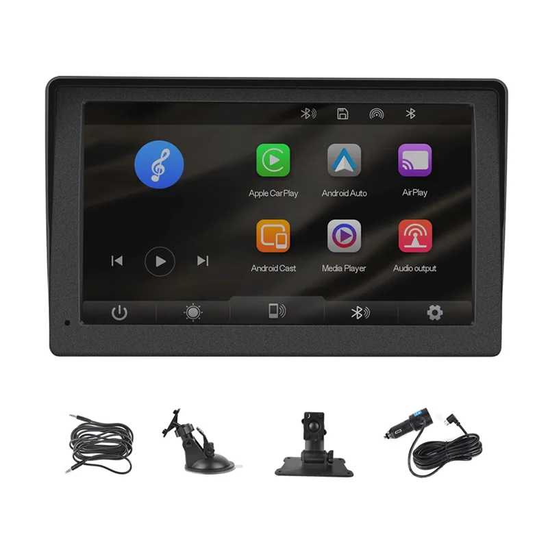 

ABNF!Portable Wireless Carplay Screen 7 Inch Car Radio With Android Auto Support Mirror Link/Navigation/AUX/Voice Control