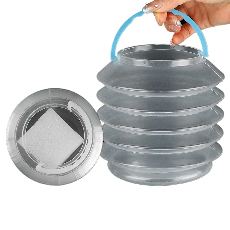 5pcs Transparent Paint Brush Washing Bucket Expandable Water Bucket Portable Foldable Water Bucket for Art and Gouache Painting