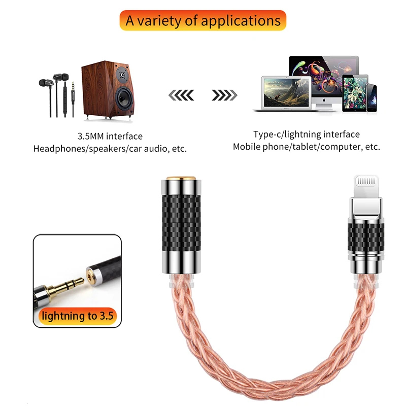 YYTCG Type-C To 2.5/3.5/4.4mm Jack Adapter Male to Female Connector Adapter Earphone Jack Wire for Lightning Adapter Accessories