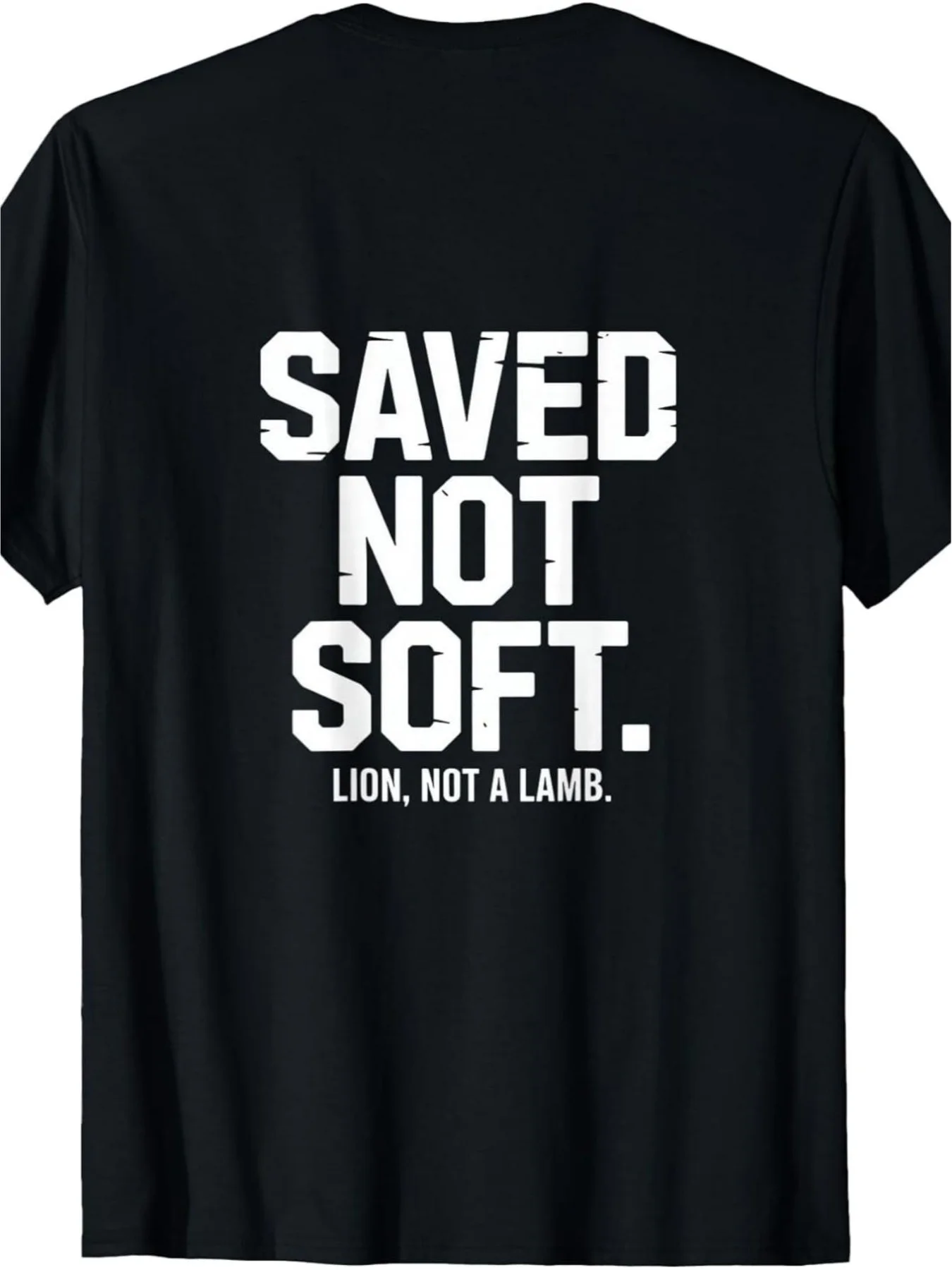 【Survival over Comfort】Christian Lion Not Sheep Print T-Shirt Jpg Same Style Men's Unisex Style 2026 Summer Sleeveless Printed T-Shirt Unisex Style 2026 Black T-Shirt
