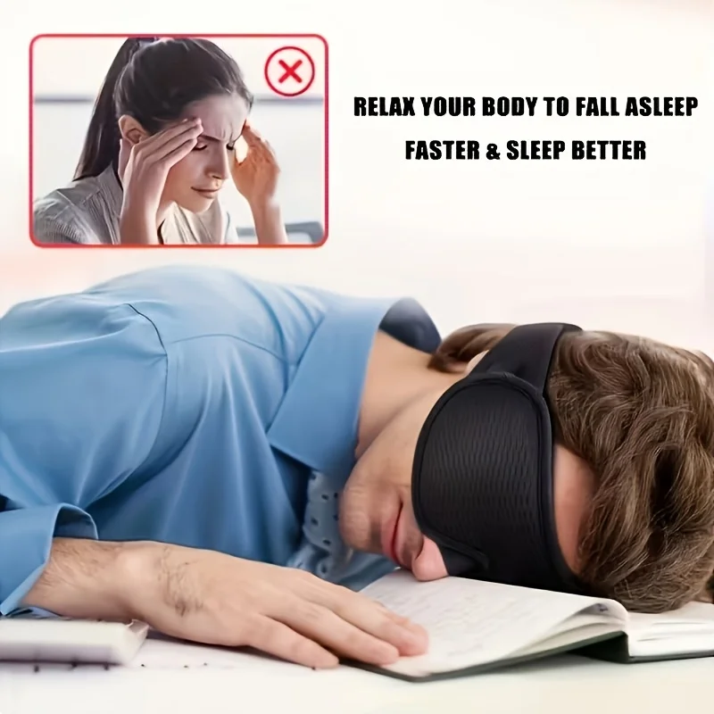 3D Sleep Mask, Super Comfortable Light Blocking, Adjustable Headband, Soft Breathable for Travel Home Office Men Women Eye Patch image 2