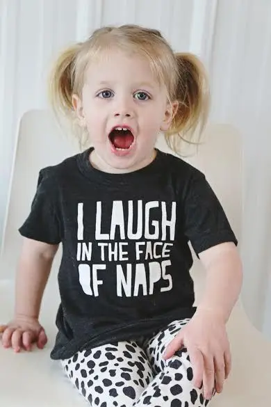 

Summer Kids Tshirt I Laugh In The Face of Naps Print Funny Kid Tops Clothes Fashion Boys Girls Shirt Children Cute Tee Shirts