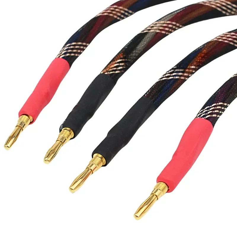 4Pcs WE Speaker Jumper Cable Banana Plug Copper HiFi Audio Bridge Cable Machine Internal Line