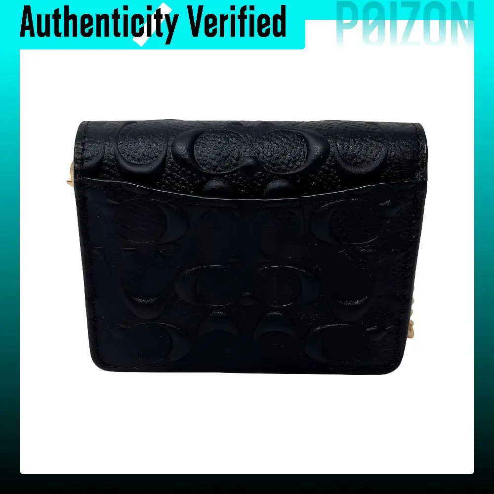 COACH Wallet Cow Leather Crossbody Bags Mini Women's Black C7361-IMBLK - view 5