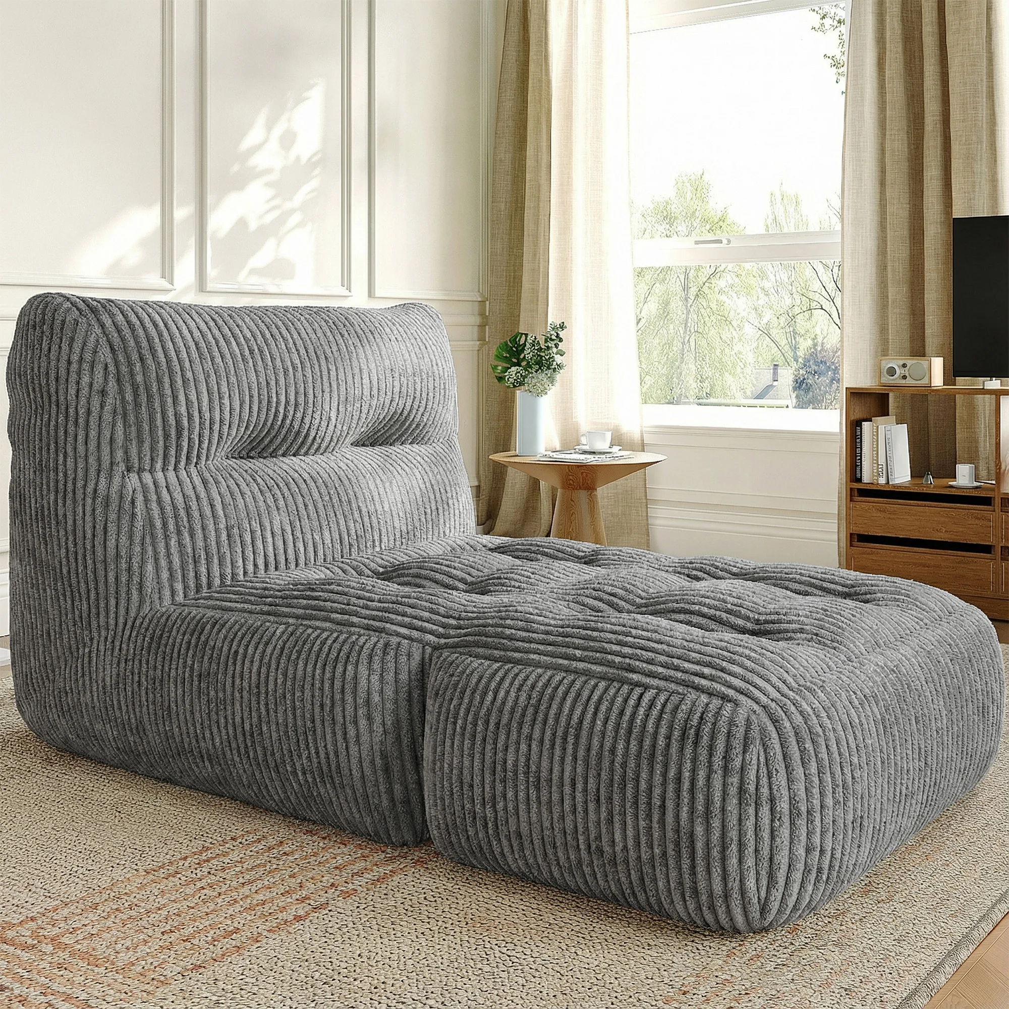 Memory Foam Floor Sofa, Adult Ergonomic Bean Bag Chair, 31.5 Inch High Back & 4-Point Support Structure, Comfort Lounge Sofa Bed For Living Room, Office, Reading And Gaming, Easy Access Design, 4 Assorted Colors Available