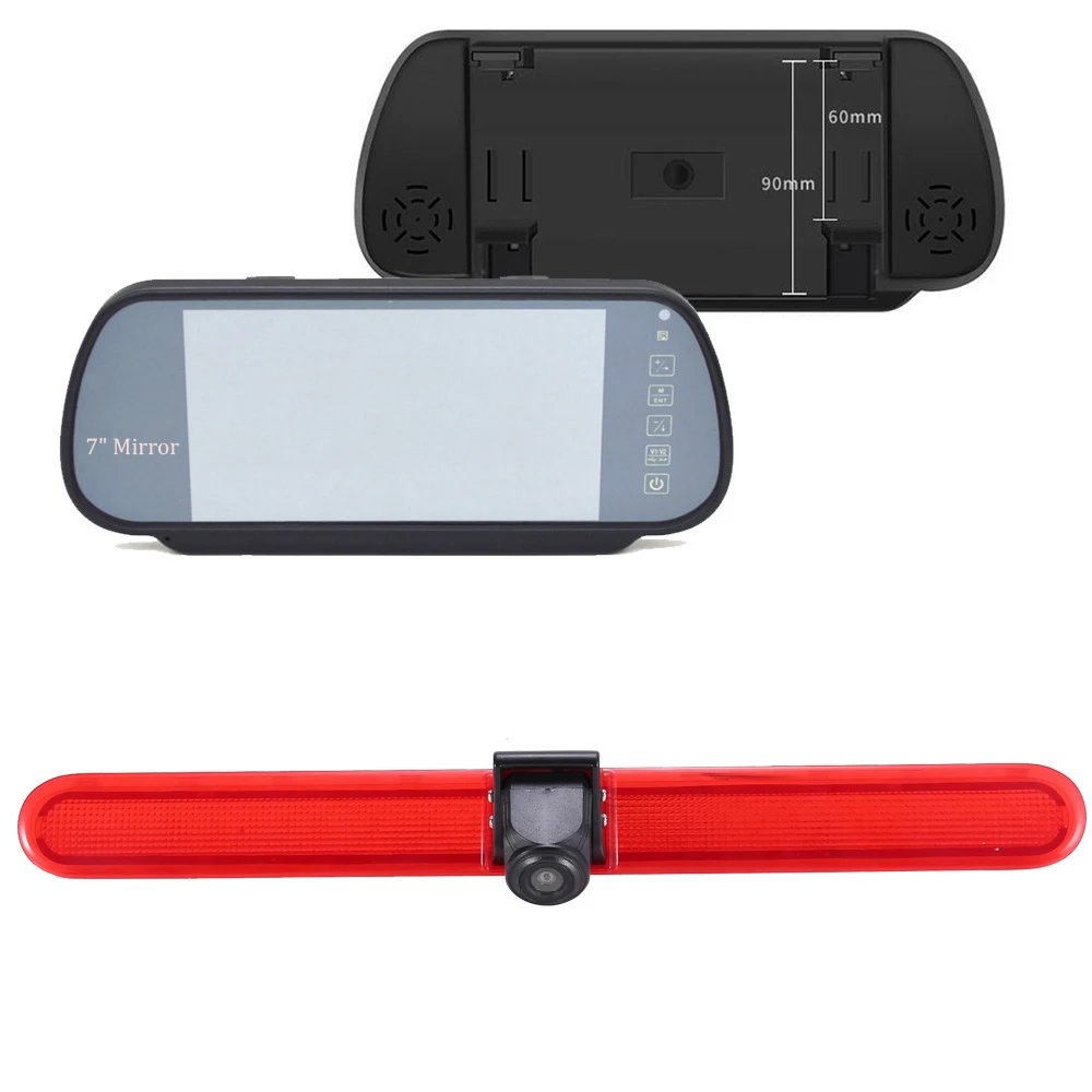 Cámara de marcha atrás para coche, espejo de 7 pulgadas para VW Lupo 6X 1999- 2006 Bj, no para Lupo GTI, luz de lámpara de freno y parada