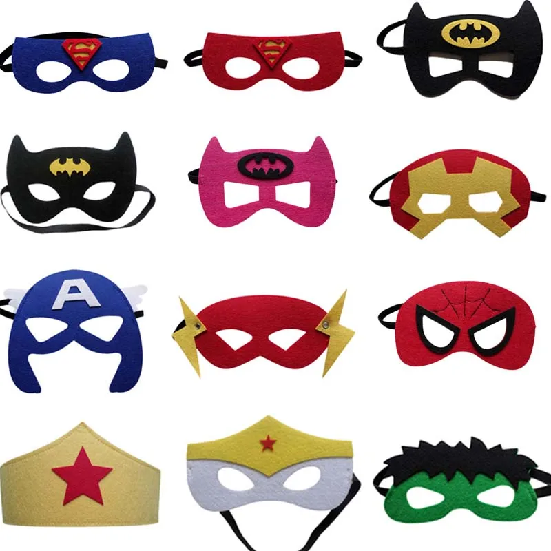 Halloween Superhero Childen CosPlay Masks Spiderman Hulk Captain America Mask Birthday Party Costume Christmas Party Gifts Props